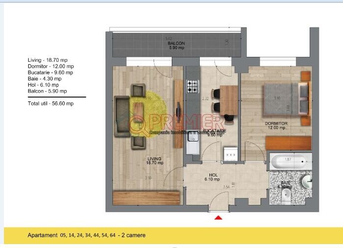 NOU Apartament 2 camere decomandat 5 minute Metrou M2 Berceni